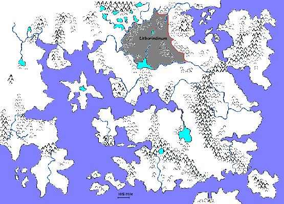 Lithorindinum's location in SE Trishore