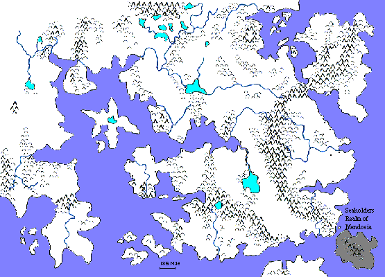 Seaholders Realm of Mendosia's location in SE Trishore